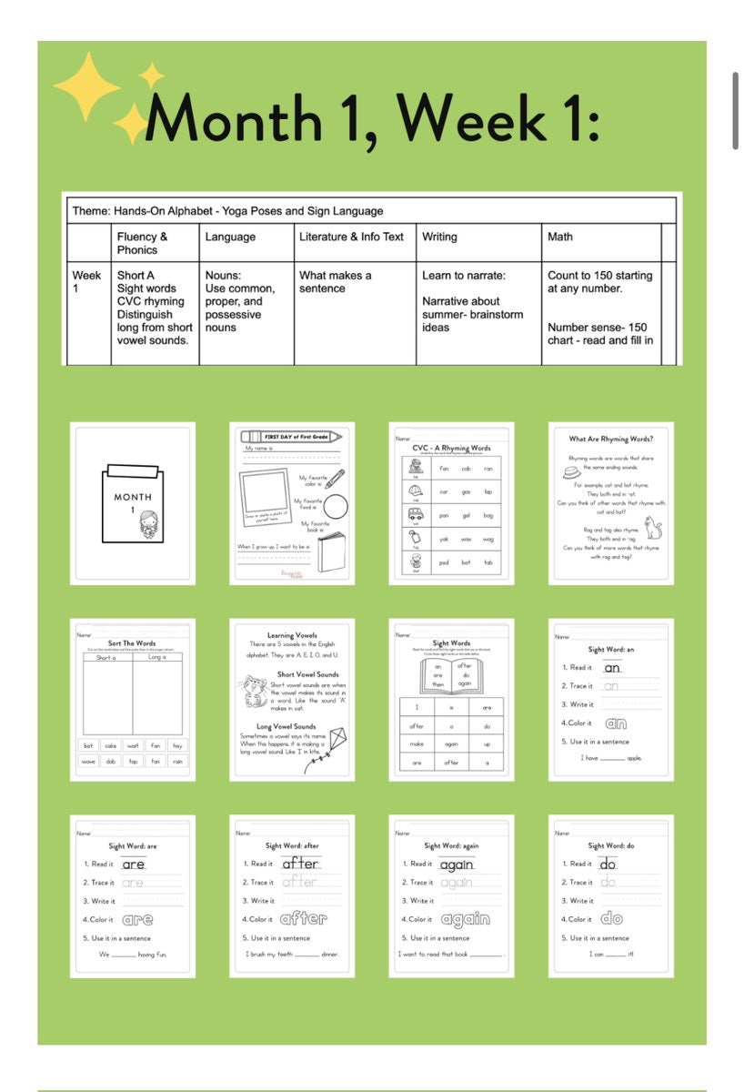 First Grade Curriculum