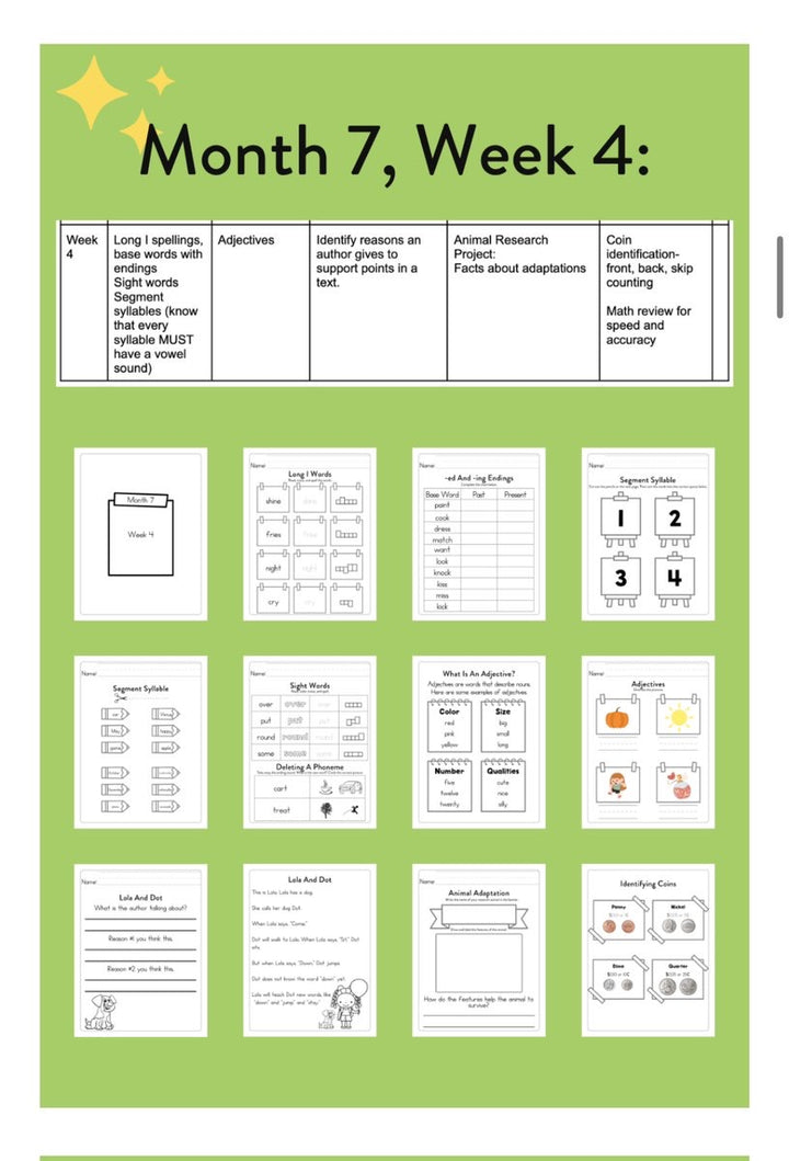 First Grade Curriculum